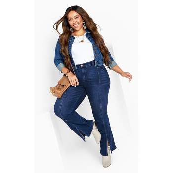 Women's Plus Size Ebony Flare Jean - indigo | AVEOLOGY