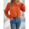 Coolmee Womens Sweaters for Fall Fashion Crewneck Casual Long Sleeve Crochet Hollow Knit Pullover - 4 of 4