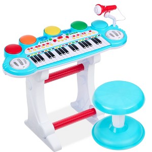 Best Choice Products 37-Key Kids Electronic Piano Keyboard w/ Multiple Sounds, Lights Microphone, Stool - 1 of 4