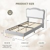 Upholstered Bed Frame with Two-Tone Scalloped headboard, Cute Velvet Princess Platform Bed for Boys/Girls - 2 of 4
