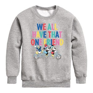 Boys' - Disney - We All Have That One Friend Graphic Long Sleeve Fleece Sweatshirt - 1 of 4