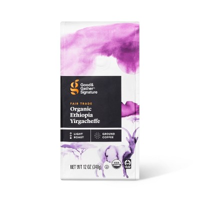 Signature Coffee Organic Ethiopian Yirgacheffe Light Roast Ground Coffee - 12oz - Good & Gather™