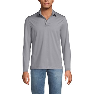 Lands' End School Uniform Men's Rapid Dry Long Sleeve Modern Fit Polo - 1 of 3
