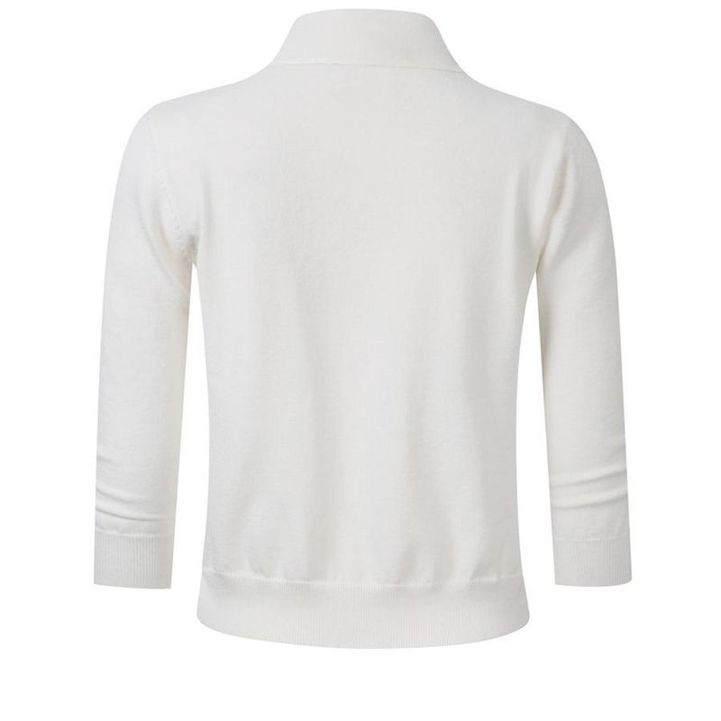 Women’s 3/4 Sleeve Cropped Cardigan Sweaters Open Front Knit Short Bolero Shrugs, 3 of 6