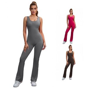INSPIRE CHIC 3 Pcs Women's Hollow Back One Piece Long Workout Fitness Full Body Shapers - 1 of 4