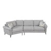 111" 3-Seater Sofa, Curved Couch with Two Printed Pillows for Living Room, Entertainment Room-- Frevyn - 4 of 4