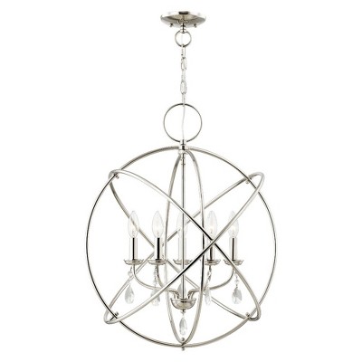 Livex Lighting Aria 5 - Light Chandelier in  Polished Nickel