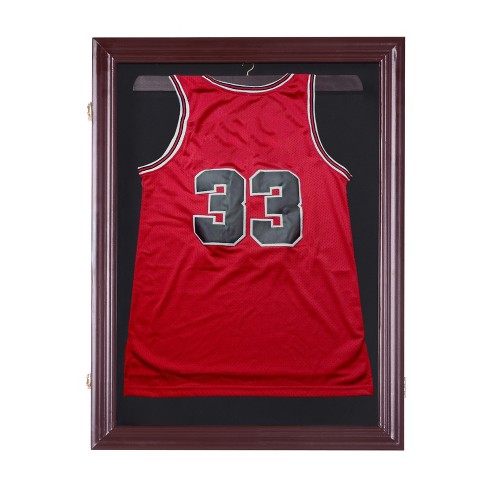 Homcom 35” X 26” Uv-resistant Sports Jersey Frame Display Case - Cherry  Brown : Target