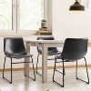 Barstool,Armless Industrial Faux Leather Barstools With Metal Legs And Footrest,Dining Chairs For Home Office Kitchen Island-The Pop Home - 4 of 4
