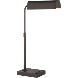 360 Lighting Harris 25 1/2" High Pharmacy Modern Desk Lamp USB Port AC Power Outlet Brown Bronze Finish Metal Single Home Office Living Room Charging - 1 of 4