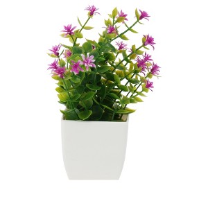 Unique Bargains Artificial Tree Greenery Plant Plastic 2.76"x2.76"x7.09" 1 Pc - 1 of 4