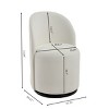 Set of 2 Modern Swivel Barrel Dining Chairs,Velvet Upholstered Accent Chairs,360° Round Armless Chair for Kitchen or Vanity-Coolbibila - 4 of 4