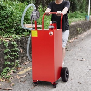 Fuel Tank with Pump, Heavy Duty Portable Gasoline Tank with Roller/Hose/Fuel Transfer Storage Tank - 1 of 4
