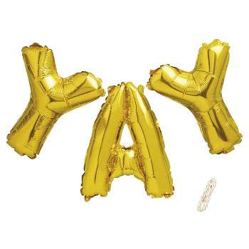 Gold Letter & Number Balloon Stickers, 6 Sheets, 133pc