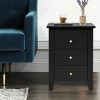 Costway Nightstand End Beside Sofa Table Cabinet w/ 3 Drawers Bedroom Furniture Black - image 4 of 4