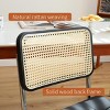 INFURNIC Dining Chairs Set of 2 Rattan Side Accent Chairs with Chrome Legs Faux Leather Dining Chairs for Kitchen, Black, 17.5"*20.9"*33.1" - 4 of 4