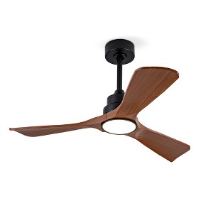 42 Inch Solid Wood Ceiling Fan With Remote And Dimmable LED Light ¨C Modern Farmhouse Style For Bedroom, Living Room, Study - 1 of 4