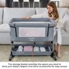 SereneLife Baby Bassinet, Bedside Sleeper for Infant & Newborn, Grey - 3 of 4