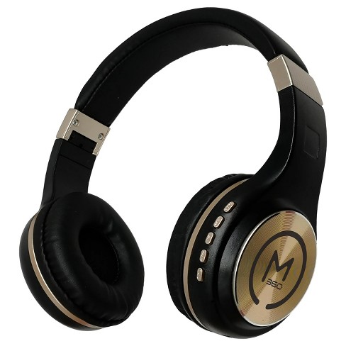 Morpheus 360 Serenity HP5500G Wireless Over-the-Ear Headphones Bluetooth  5.0 Headset with Microphone, Black with Gold Accents