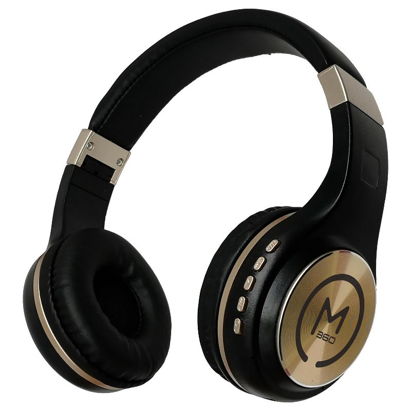 Morpheus 360 Serenity HP5500G Wireless Over-the-Ear Headphones Bluetooth 5.0 Headset with Microphone, Black with Gold Accents, 1 of 4