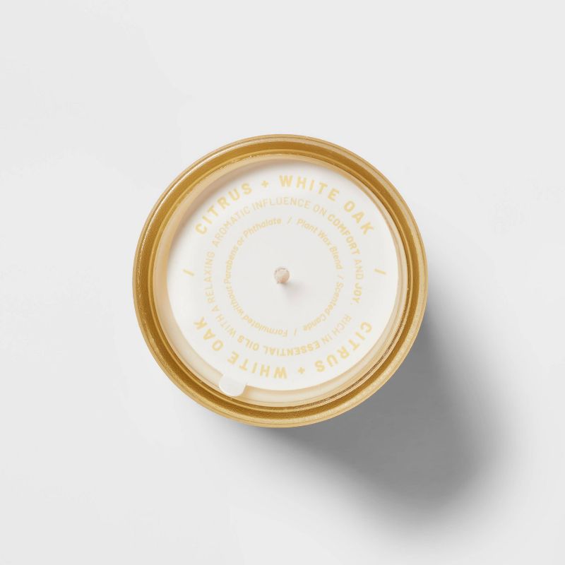 Tinted Glass Citrus + White Oak Jar Candle Light Yellow - Threshold™, 5 of 8