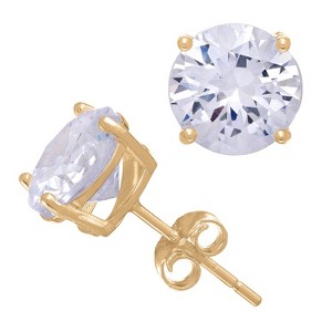 Designs By Gioelli 14K Gold Over Sterling Silver Cubic Zirconia Stud Earrings - 1 of 2