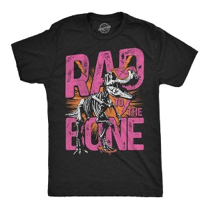Mens Funny T Shirts Rad To The Bone Sarcastic Dinosaur Graphic Novelty Tee For Men - Crazy Dog Men's T Shirt With Dinosaur Sayings - 1 of 4