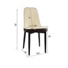 Vynxaria Set of 4 Beige and Black Dining Chairs with Black Metal Legs - 4 of 4