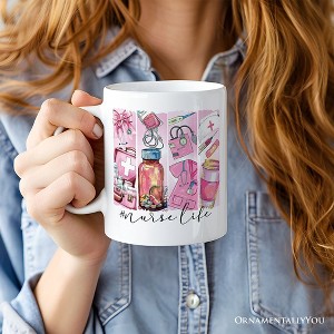 Nurse Life Mug, Coquette Medical Worker Appreciation Gift| OrnamentallyYou - 1 of 4