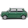 1994 Mini Cooper Sport British Racing Green with White Top and Stripes 1/43 Diecast Model Car by Solido - 2 of 4