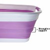 SAMMART 27L (7.1 Gallons) Collapsible Plastic Laundry Basket with Handles, White/Pale Purple - 4 of 4