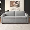 TiramisuBest Gray Velvet Loveseat, Plush Upholstered Sofa for Living Room or Bedroom - 2 of 4