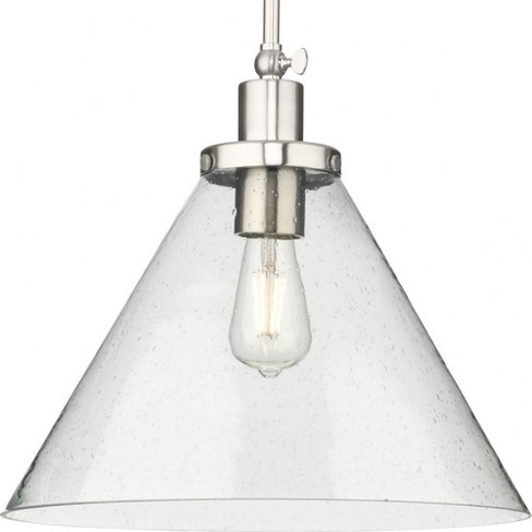 Progress Lighting Hinton 1-Light Pendant, Brushed Nickel, Seeded Glass - image 1 of 1