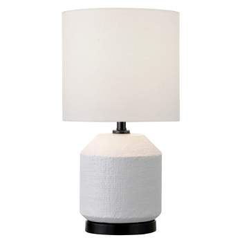 Hampton & Thyme 15" Tall Textured Ceramic Mini Lamp with Fabric Shade 