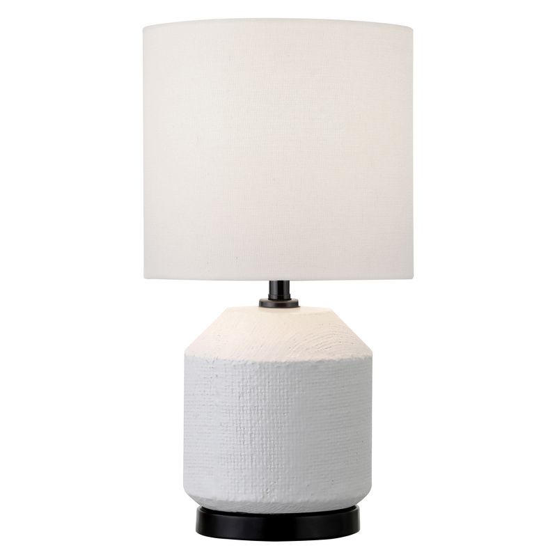 Hampton & Thyme 15" Tall Textured Ceramic Mini Lamp with Fabric Shade , 1 of 10