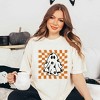 Simply Sage Market Women's Checkered Flower Ghost Short Sleeve Garment Dyed Tee - 2 of 2