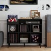 HDZNVF Record Player Stand with Open Vinyl Storage, Record Player Table for Vinyl Holds Up to 550 Albums Black - 2 of 4