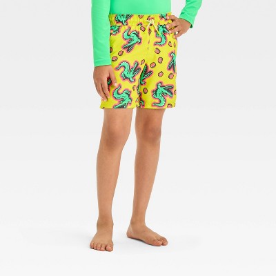 Boys' Crocodile & Hamburger Printed Swim Shorts - Cat & Jack™ Green S