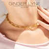 Oval Link Circle Chain Necklace for Women 18KT Gold Plated Stainless Steel 16"-18" Ginger Lyne Collection - 4 of 4