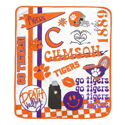 NCAA Clemson Tigers Native Fan Royal Plush Blanket