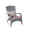 Outdoor Patio Arm Chair with Cushions Deep Seat Lounge Chair for Porch Deck or Garden Relaxation Brown Woven Backrest Design-Maison Boucle - 4 of 4