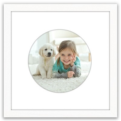 Americanflat 12" x 12" Picture Frame with Mat - Round & Heart Designs - Stylish Decor for Living Rooms, Dorms, Offices & More
