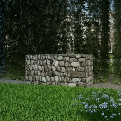 vidaXL Gabion Basket Galvanised Steel 39.4Inchx19.7Inchx19.7Inch