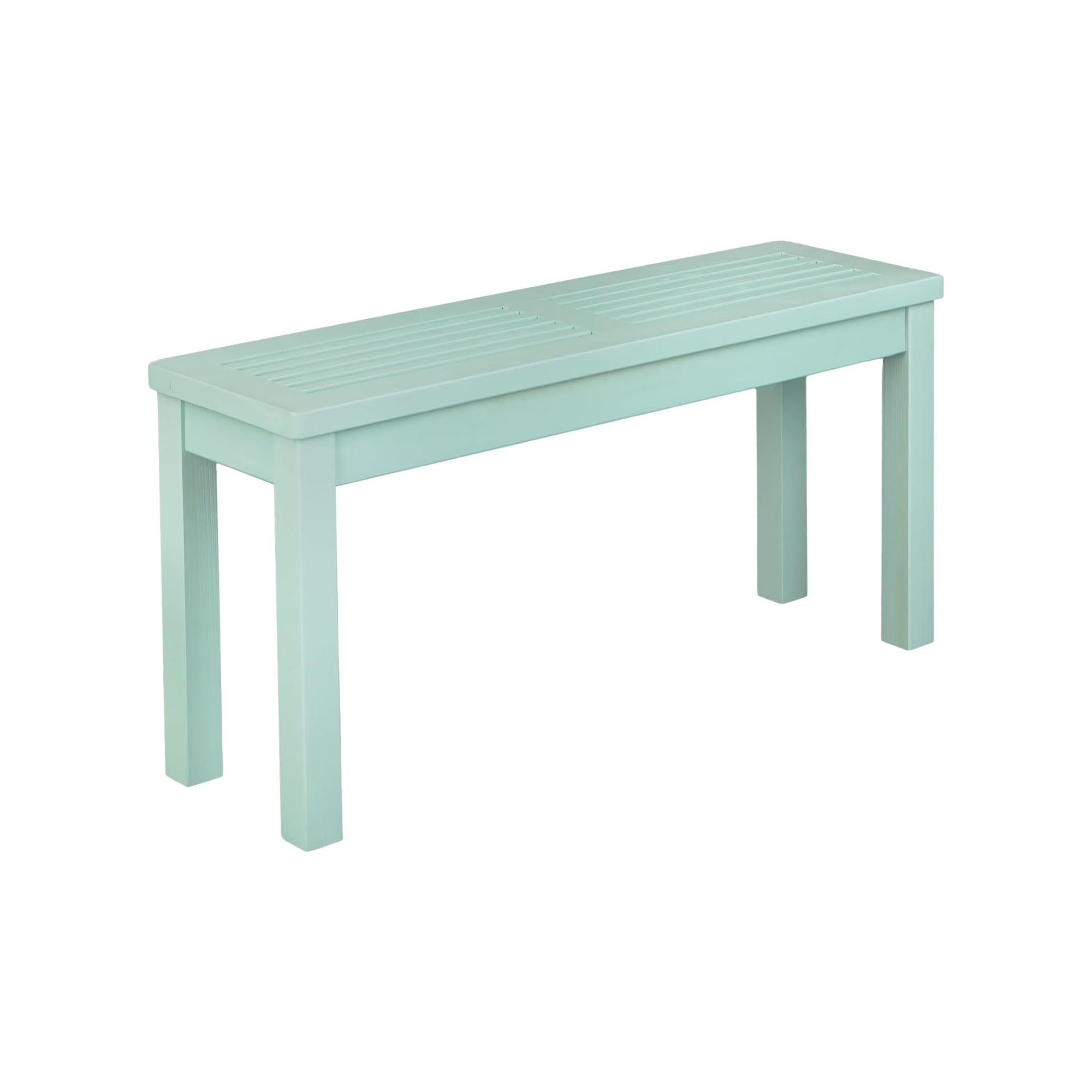 VINGLI Outdoor Wooden Bench, 40” Porch Bench Outdoor Backless Garden Bench, Small Outdoor Bench for Deck Patio Entryway (Mint Green,)