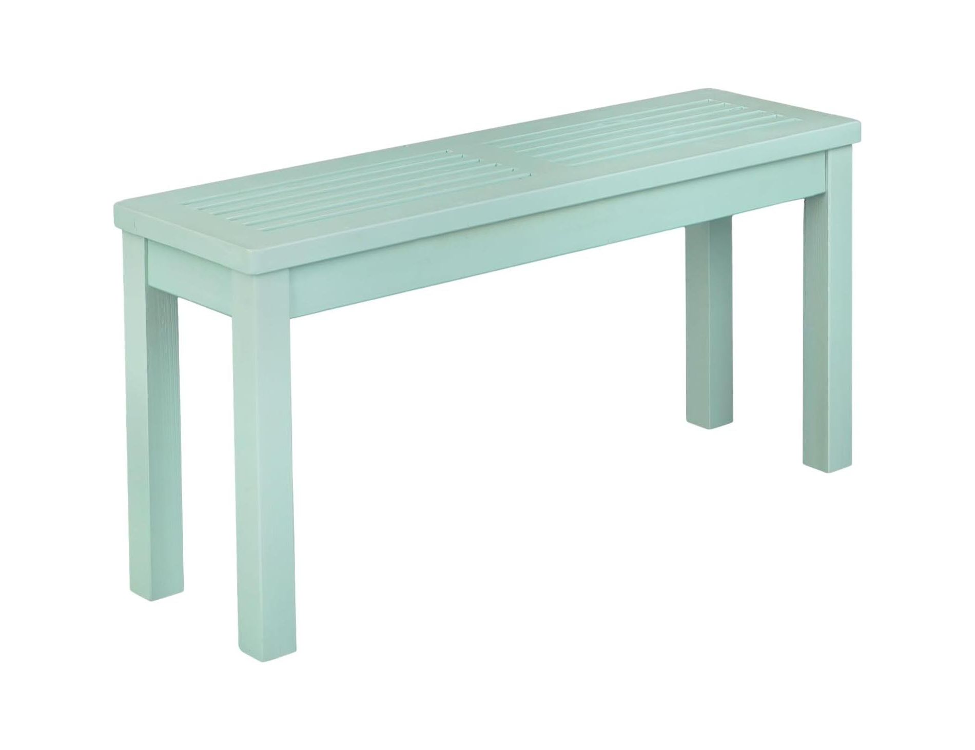 VINGLI Outdoor Wooden Bench, 40” Porch Bench Outdoor Backless Garden Bench, Small Outdoor Bench for Deck Patio Entryway (Mint Green,)
