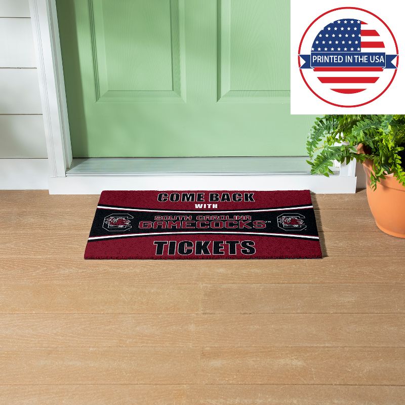 Evergreen Come Back with Tickets University of South Carolina 28" x 16" Woven PVC Indoor Outdoor Doormat, 5 of 7