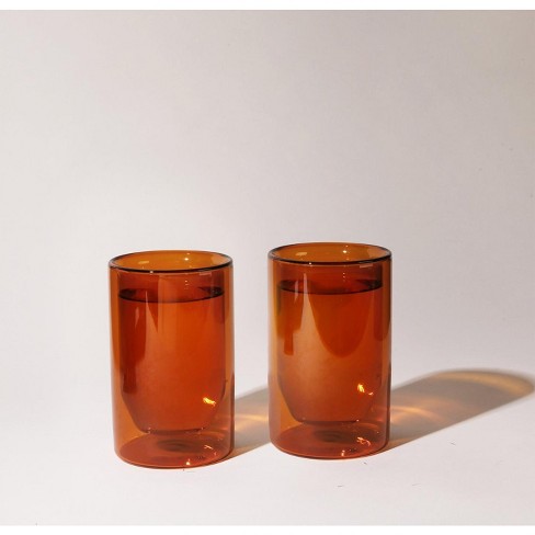 Yield 12oz Double Wall Glasses (Amber - Set of 2)