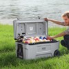 VEVOR Portable Cooler, 74 QT Wheeled Cooler with Ice Retention, Heavy-Duty Handles and Cup Holder, Lightweight Rigid Material, Gray - 2 of 4