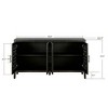 Antique Black 4-Door?Cabinet with Carved Flower Handles - 3 of 4