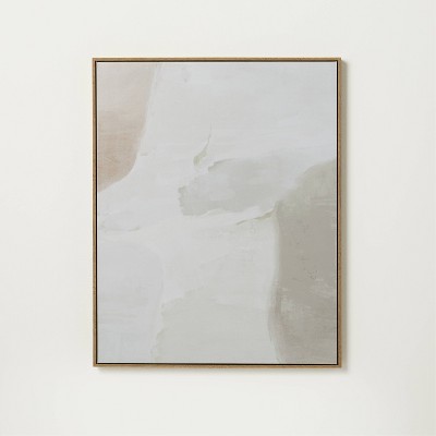 Photo 1 of 24&#34; x 30&#34; Neutral Abstract Lines Framed Canvas - Threshold&#8482; designed with Studio McGee